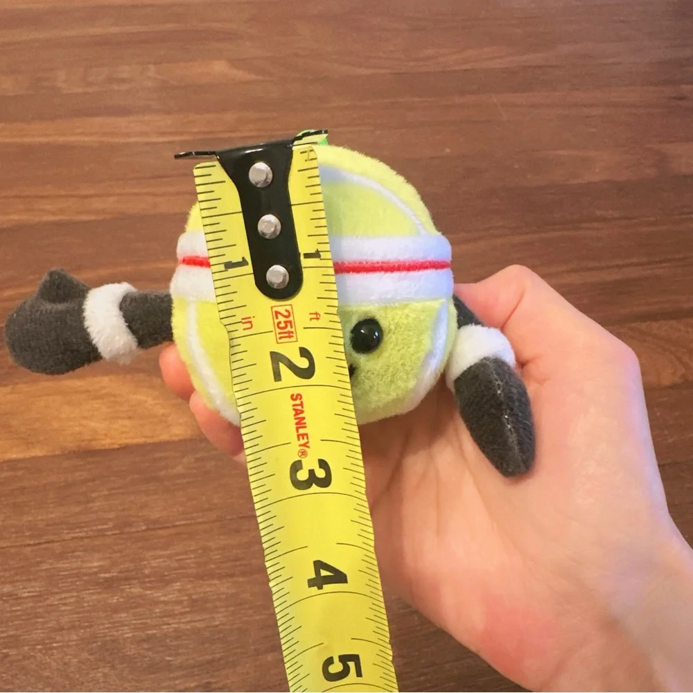 Tennis Ball Plush Keychain with Headband Cute Sport Bag Charm Gift New